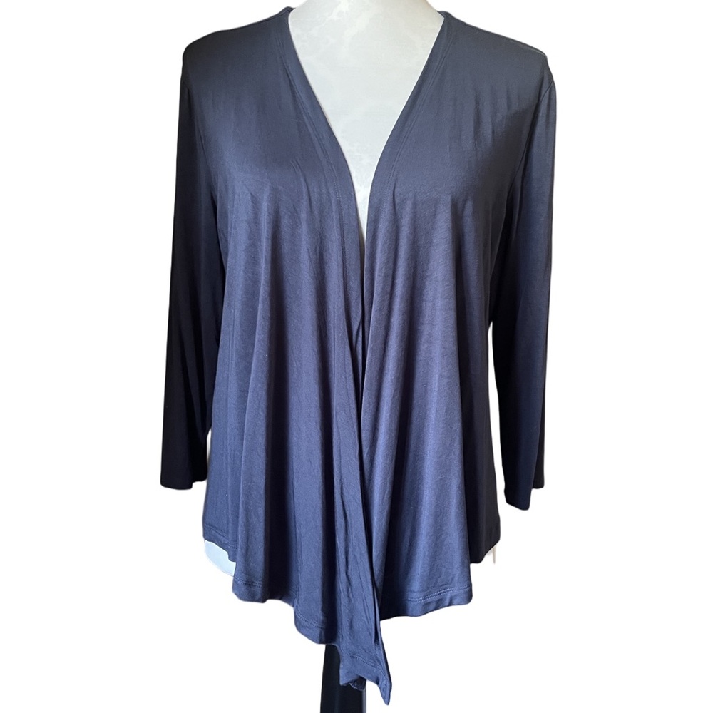 NIC+ZOE Four-Way Blue Knit Cardigan | Versatile Draped Knit | Size Large